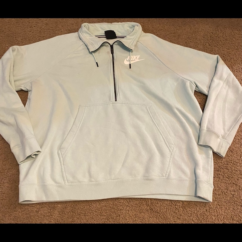 Nike half zip pullover mint green